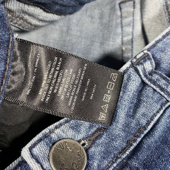 Kut From The Kloth Cropped Blue Denim Jeans Women's Sz 8 Distressed Stretch - Picture 4 of 9